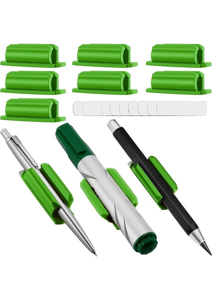 Kalemlik 10'lu Set Yapışkanlı Silikon Kalemlik Yeşil (Yurt Dışından)