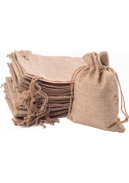 Çuval Bezi Bağcıklı Çanta Bağcıklı Keten Bağcıklı Cep Paketleme (Yurt Dışından)