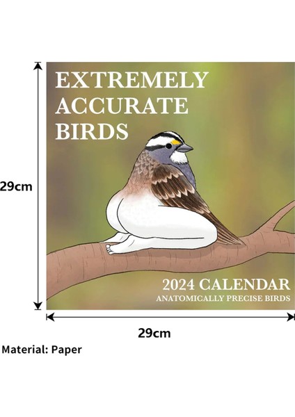 2024 Son Derece Doğru Kuş Takvimi 2024 Kuş TAKVIMI-21X21CM (Yurt Dışından)