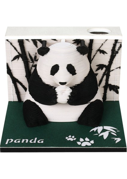 3D Kağıt Sanat Takvimi 2024 Panda 3D Not Defteri Not Blokları 3D Not Defteri (Yurt Dışından)