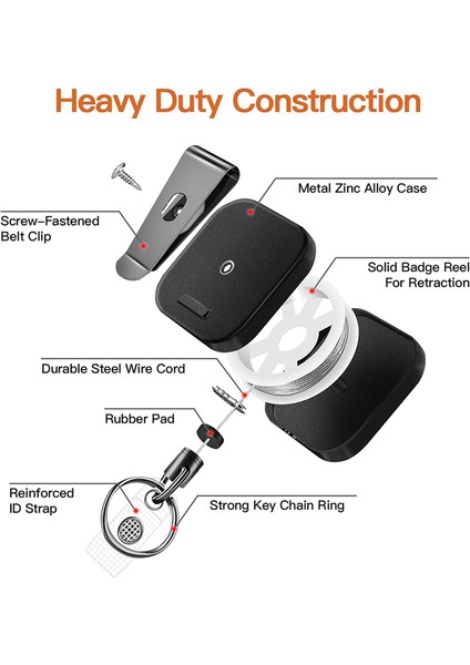 5 Adet Metal Geri Çekilebilir Rozet Tutucular Karabina Kemer Rozet Makaraları Klips (Yurt Dışından) fırsatları