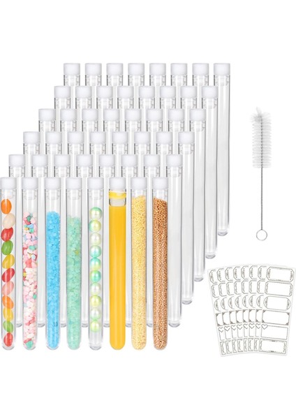 25 ml Test Tüpleri 48 Paket, Kapaklı Plastik Test Tüpleri (Yurt Dışından)