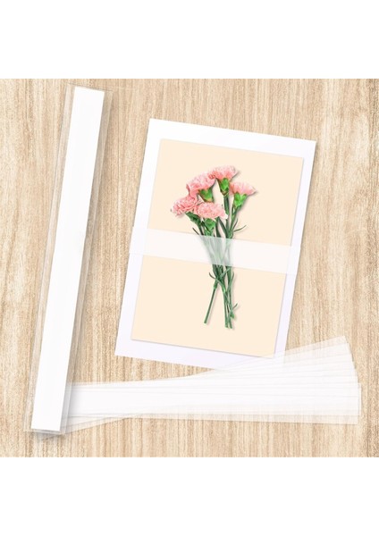 150 Adet 5x7 Davetiyeler Için Şeffaf Davetiye Bandı Vellum Göbek Bandı (Yurt Dışından)