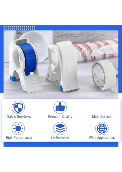 2 Paket Maskeleme Boya Bandı Aplikatörü Her Biri 1,4 Inç Boyacı Bandı (Yurt Dışından)