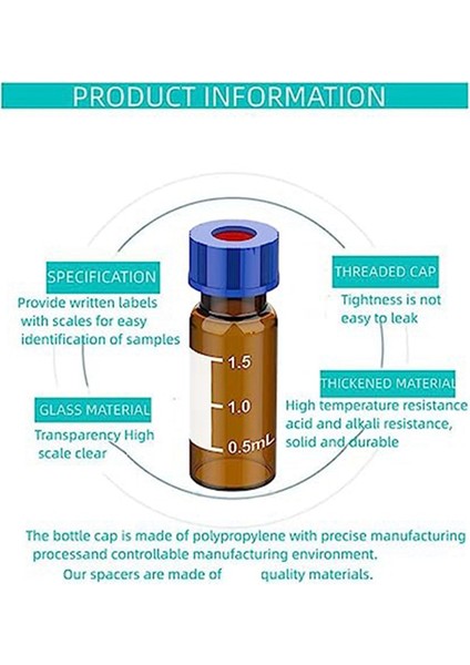 100 Paket Flakon, 2 ml Hplc Flakon, Üzerine Yazma Noktası ve Derecelendirmeler, Amber (Yurt Dışından) fırsatları