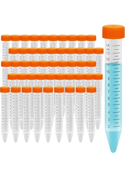 Konik Santrifüj Tüpleri 15ML, 50 Adet Test Tüpü, Dereceli (Yurt Dışından)