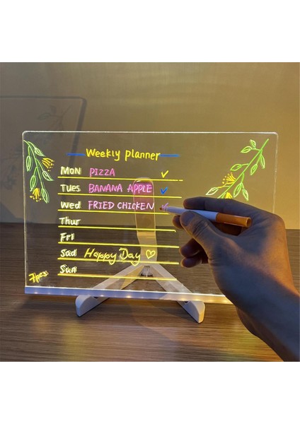 LED Işıklı Akrilik Kuru Silinebilir Tahta, Standlı Kuru Silinebilir Tahta (Yurt Dışından)