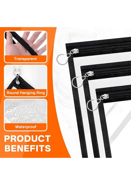 20 Paket Şeffaf Fermuarlı Poşetler, Pvc Su Geçirmez Makyaj Çantası (Yurt Dışından)