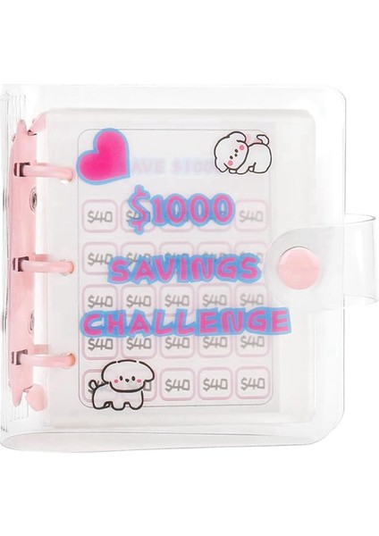 2pc 1000 Tasarruf Mücadelesi Klasörü, Yeniden Kullanılabilir Bütçe Klasörü Kitabı (Pembe) (Yurt Dışından)