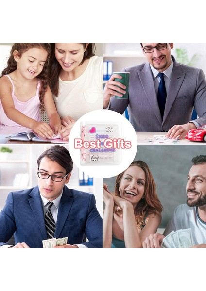 2pc 1000 Tasarruf Mücadelesi Klasörü, Yeniden Kullanılabilir Bütçe Klasörü Kitabı (Pembe) (Yurt Dışından)