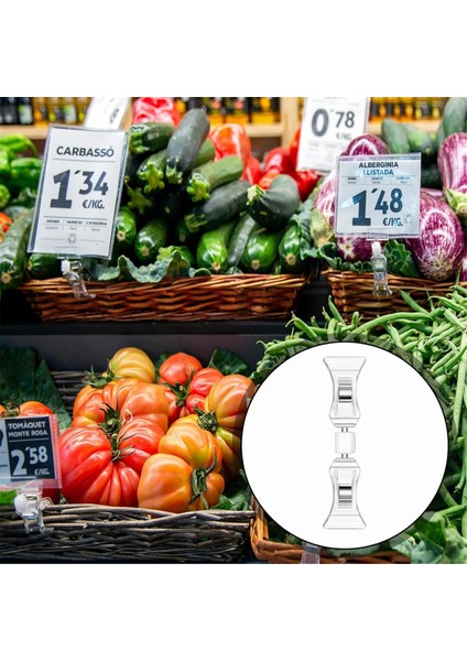 100 Adet Çift Taraflı Tabela Klipsleri Tabela Ekran Mini Klips (Yurt Dışından)
