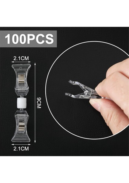 100 Adet Çift Taraflı Tabela Klipsleri Tabela Ekran Mini Klips (Yurt Dışından)