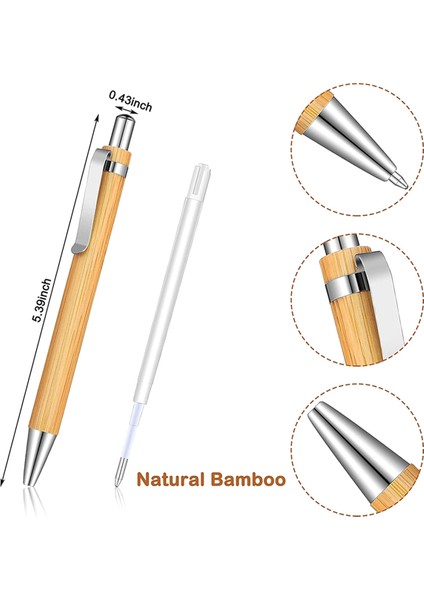 Bambu Geri Çekilebilir Tükenmez Kalem Siyah Mürekkep 1mm Ahşap Tükenmez Kalemler (Yurt Dışından) modelleri