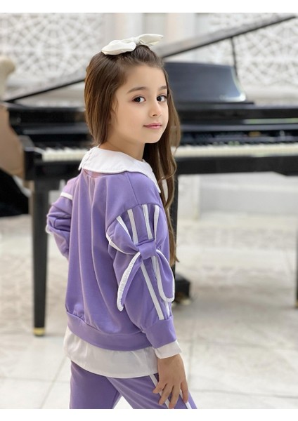 Kız Çocuk Tarz Lila Eşofman Takımı modelleri