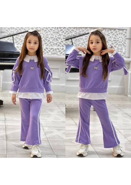 Kız Çocuk Tarz Lila Eşofman Takımı fırsatları