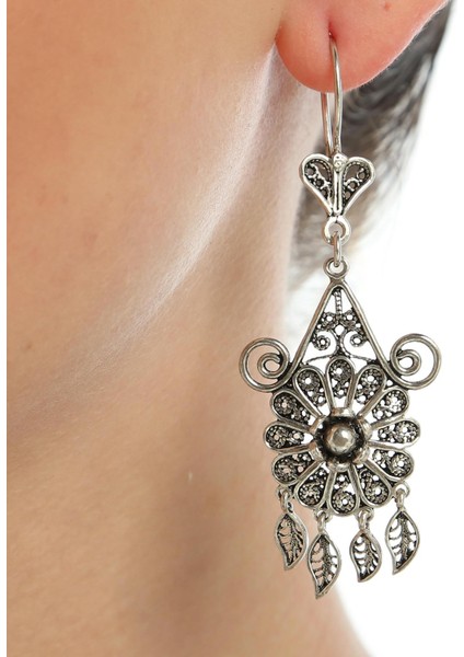 Kubbe Modeli Gümüş Telkari Küpe