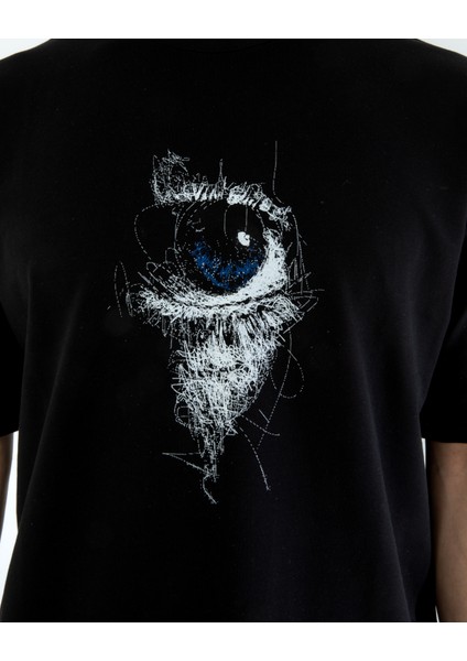 Oversıze Unisex Baskılı T-Shırt Eye modelleri