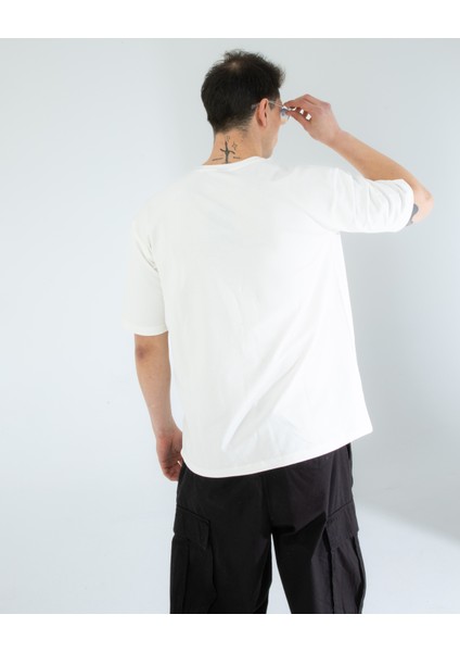 Oversıze Unisex Baskılı T-Shırt Dıno Ecrou fırsatları