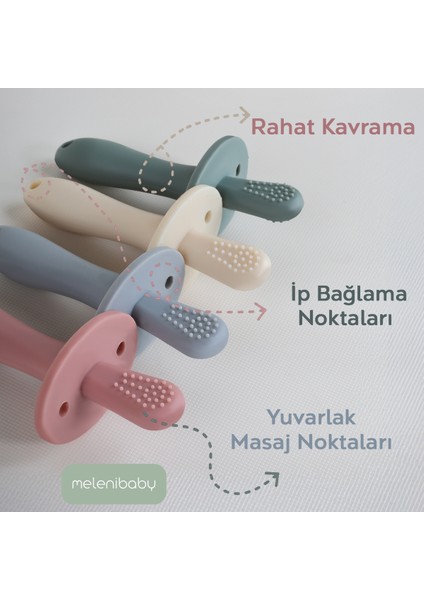 2'li Bebek Diş Kaşıyıcı Seti - Silikon Diş Kaşıma Emziği, Kaktüs Silikon Diş Kaşıyıcı - Yeşil modelleri