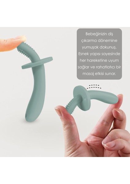 2'li Bebek Diş Kaşıyıcı Seti - Silikon Diş Kaşıma Emziği, Kaktüs Silikon Diş Kaşıyıcı - Yeşil fırsatları