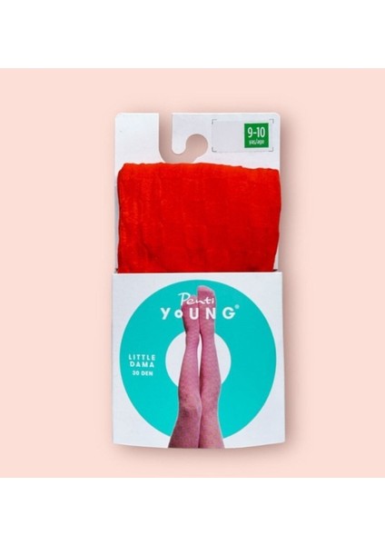 Kız Çocuk Turuncu Little Dama Desenli Külotlu Çorap