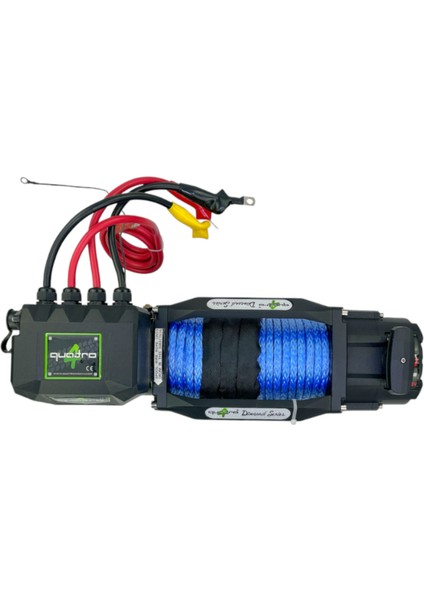 12V 13500 Lb Mavi Sentetik Halatlı Offroad Vinci