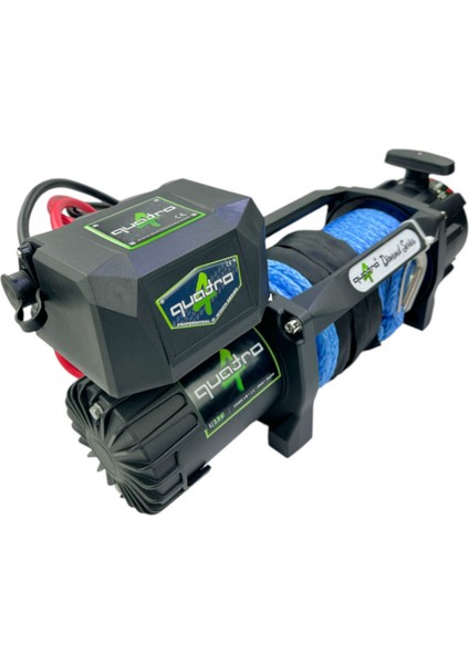 12V 13500 Lb Mavi Sentetik Halatlı Offroad Vinci