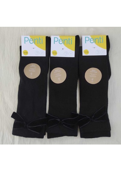 3^lü Paket Kız Çocuk Ribbon Pantolon Çorabı