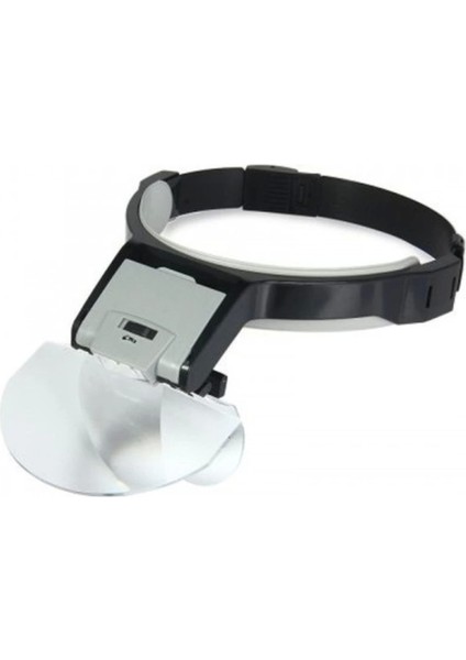 Lens Takmalı 5 Lenslı LED Lambalı Şapka Tip Büyüteç