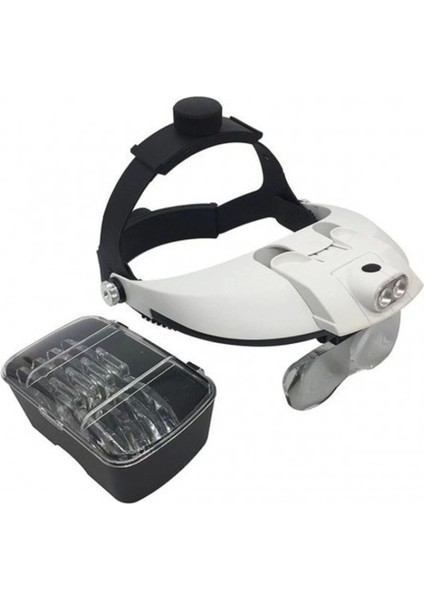 5 Mercekli Çok Fonksiyonlu Başlık Tip Işıklı Büyüteç 81001H fiyatları
