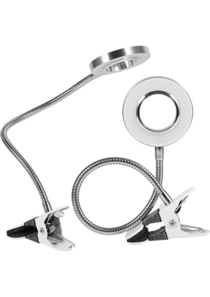 8x Büyütmeli Mandallı USB Girişli Masa Lambalı Okuma ve Güzellik Salon Için Büyüteç 2088A