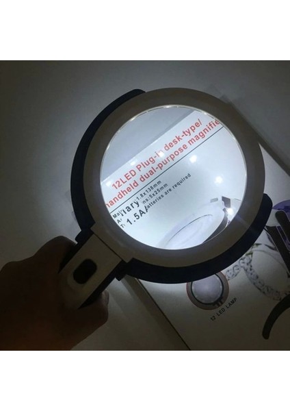 2X5X120MM 10 Ledli Masaüstü Büyüteç