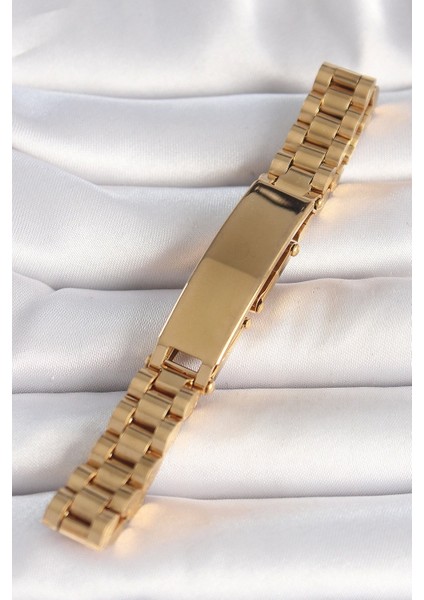 316L Çelik Gold Renk Zincir Künye Model Erkek Bileklik - TJ-EB3725