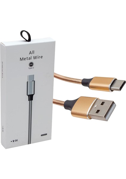 Type-C 1 Metre Metal Örgülü Data ve Şarj Kablosu (4887)