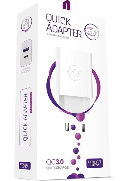 USB 3.0 / Type-C 25W 3.0A Hızlı Şarj Aleti Başlığı PD25W (4887)