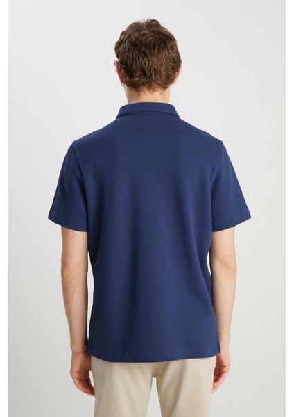 Relaxed Fit Half Zip Erkek Polo T-Shirt W7NQ205286410