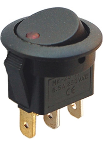 IC-132 Yuvarlak Nokta Işıklı On-Off 3 Pın 220 Volt Anahtar (4887)