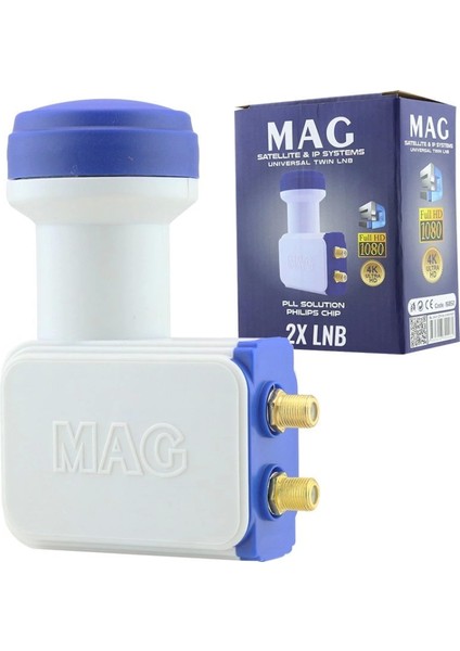 Mag Çiftli Twin Lnb Altın Uçlu Phılıps Chip 0.1db (4887)