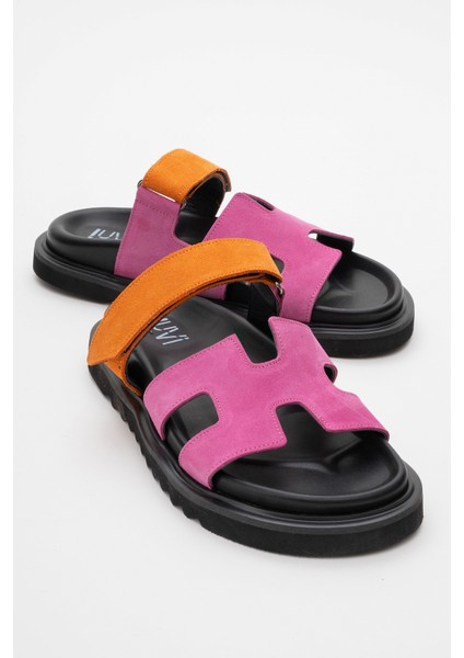Morte Fuşya-Turuncu Kadın Terlik