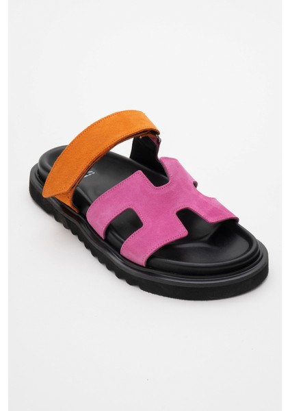 Morte Fuşya-Turuncu Kadın Terlik