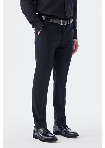 Siyah Comfort Fit Yan Cep Pantolon