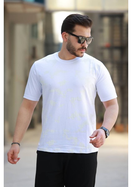 Baskılı Bisiklet Yaka Tshirt