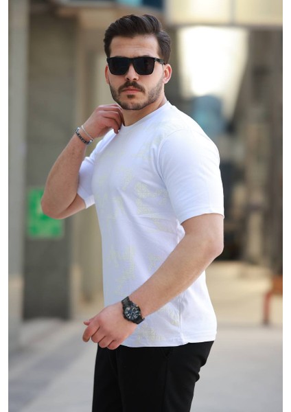Baskılı Bisiklet Yaka Tshirt