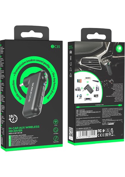 Wireless Bluetooth 5.0 3.5mm Jack Aux Araç Ses Aktarım Kiti Adaptör Bluetooth Çenanirici Araba Hoparlör Kulaklık Için Taşınabilir Kablosuz Ses Araç Kitleri Adaptörü BC35 indirimleri