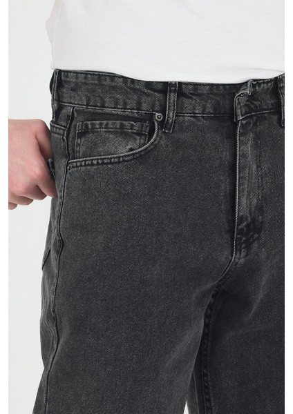 Erkek Baggy Fit Kot Pantolon Füme fırsatları