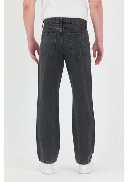 Erkek Baggy Fit Kot Pantolon Füme indirimleri