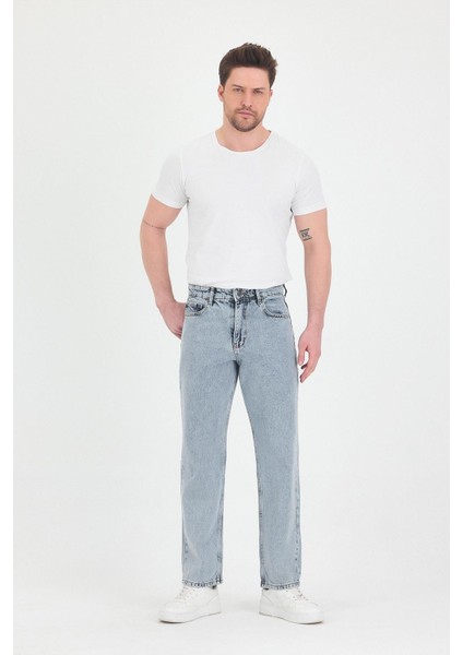 Erkek Baggy Fit Kot Pantolon Kar Yıkama fiyatları