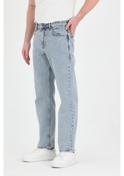 Erkek Baggy Fit Kot Pantolon Kar Yıkama fırsatları