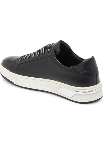 Siyah Hakiki Deri Erkek Sneaker - E24I1AY56616-A23