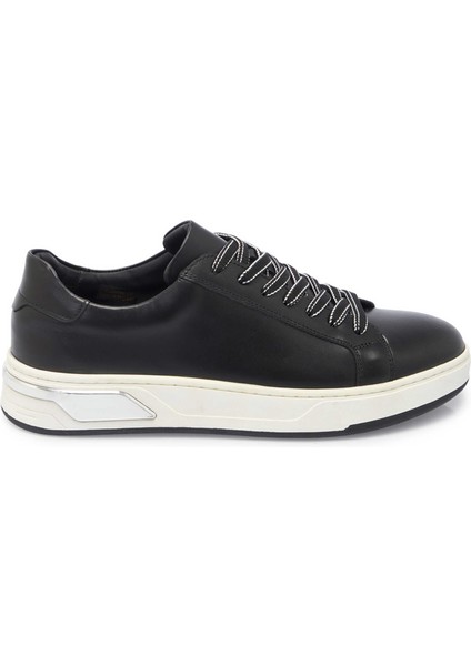 Siyah Hakiki Deri Erkek Sneaker - E24I1AY56616-A23